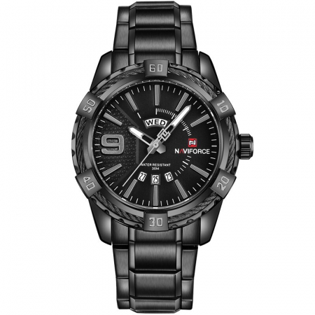 Ceasuri barbatesti - Ceas barbatesc Naviforce Quartz Otel Data Analog Negru