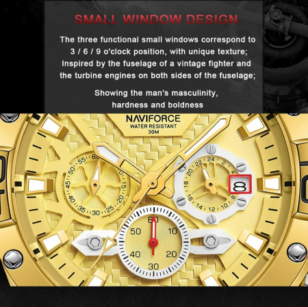 Ceas barbatesc Naviforce Cronograf Quartz Analog [3]