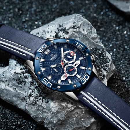 Ceas barbatesc Naviforce Cronograf Quartz Analog Piele [2]