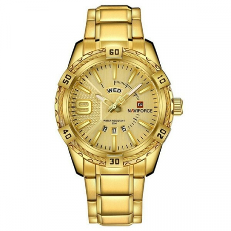 Ceasuri barbatesti - Ceas barbatesc Naviforce Auriu Quartz Otel Data Analog