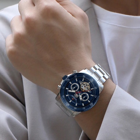 Ceas barbatesc Naviforce Mecanic automatic 10 ATM  Rezistent la scufundari Otel [3]