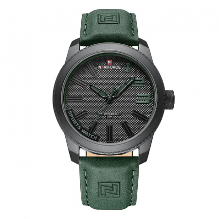 Ceas barbatesc Naviforce Military Sport Quartz Analog Piele Verde [0]
