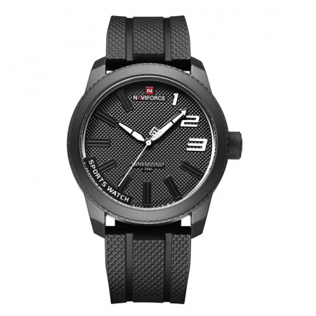 Modele noi - Ceas barbatesc Naviforce Military Sport Quartz Analog Silicon Negru