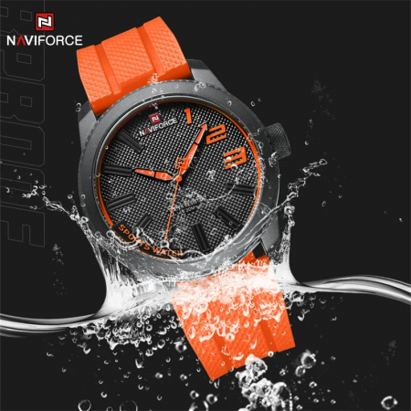 Ceas barbatesc Naviforce Military Sport Quartz Analog Silicon Portocaliu [1]