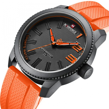 Ceas barbatesc Naviforce Military Sport Quartz Analog Silicon Portocaliu [3]
