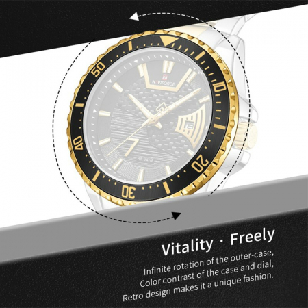 Ceas barbatesc Naviforce Otel Quartz Afisare data [1]
