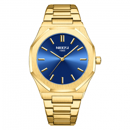 Ceasuri barbatesti - Ceas barbatesc Nibosi Elegant Auriu Quartz Otel Analog