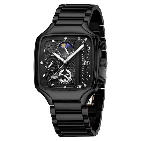 Ceasuri barbatesti - Ceas barbatesc Nibosi Elegant Negru Otel inoxidabil Quartz Analog Patrat