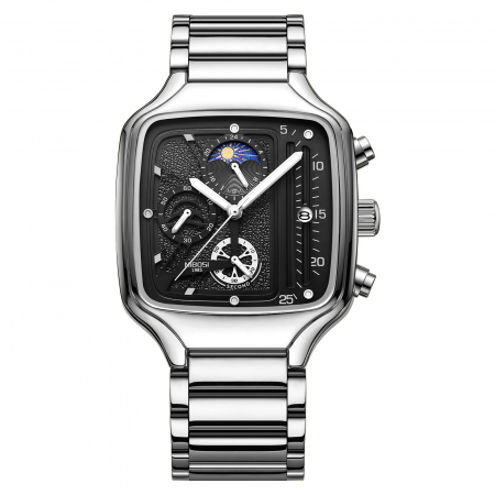 Ceasuri barbatesti - Ceas barbatesc Nibosi Elegant Otel inoxidabil Quartz Analog Patrat Argintiu