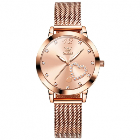 Ceasuri dama - Ceas dama Olevs Quartz Analog Elegant Casual Fashion Roze