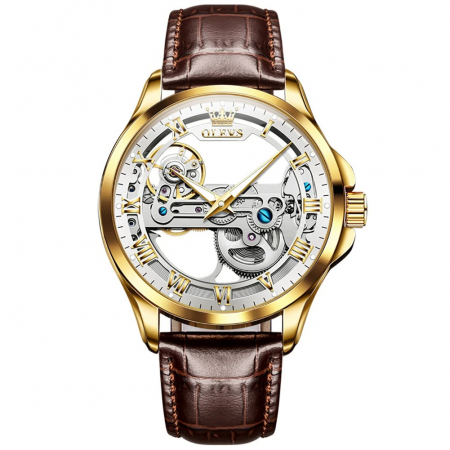 Ceasuri barbatesti - Ceas barbatesc Olevs Mecanic Automatic Skeleton Business Indici Luminosi