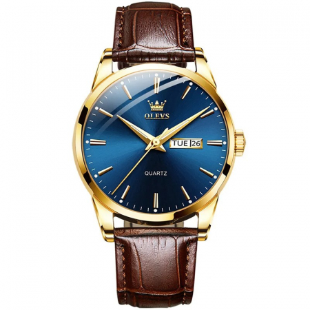 Ceasuri barbatesti - Ceas barbatesc Olevs Piele Quartz Analog Clasic Casual Data
