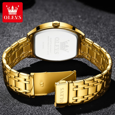 Ceas barbatesc Olevs Quartz Analog Elegant Business Fashion Otel Auriu [4]