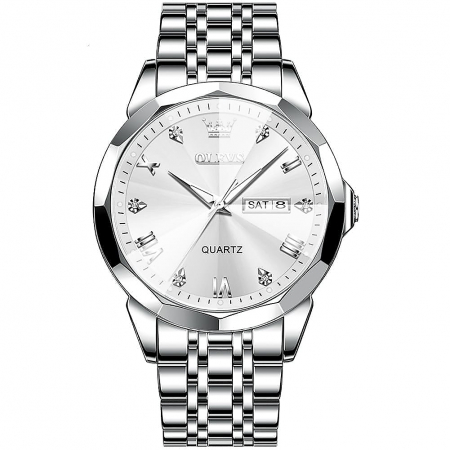 Ceasuri barbatesti - Ceas barbatesc Olevs Analog Quartz Indici luminosi Business Argintiu Otel