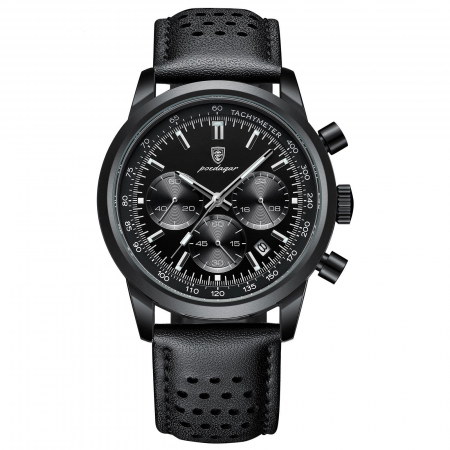 Ceasuri barbatesti - Ceas barbatesc Olevs Quartz Analog Piele Cronograf Casual Negru