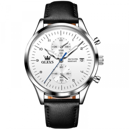 Ceasuri barbatesti - Ceas barbatesc Olevs Quartz Analog Piele Cronograf Business Casual Clasic Cadran argintiu