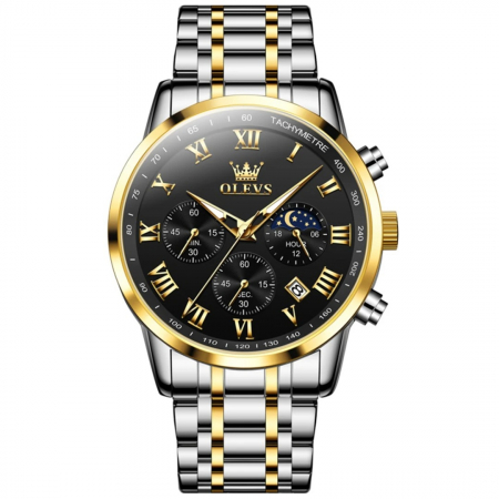 Ceasuri barbatesti - Ceas barbatesc Olevs Cronograf Data Elegant Quartz Analog Otel