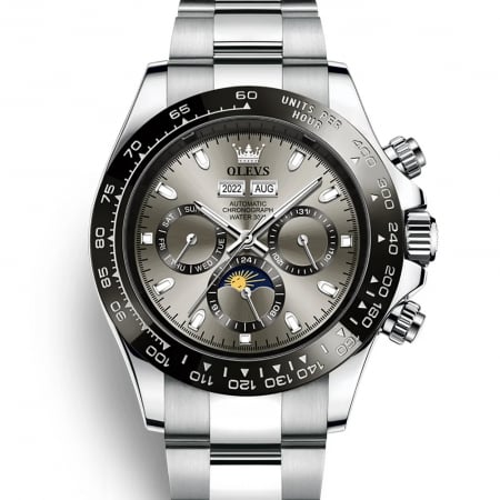 Ceasuri barbatesti - Ceas barbatesc Olevs Otel Argintiu Quartz Analog Cronograf