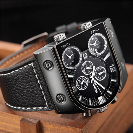 Ceas barbatesc Oulm Fashion Quartz Multiple Fuse Orare Cutie Originala Negru [3]