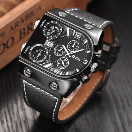 Ceas barbatesc Oulm Fashion Quartz Multiple Fuse Orare Cutie Originala Negru [4]