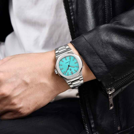 Ceas bărbătesc Pagani Design 1728, automat Hiou ST6, cadran turcoaz, sticlă safir, brățară 24,5 mm [2]