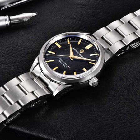 Ceas Bărbătesc Pagani Design PD-1734 Negru-Auriu, VH31, Safir, 100M, 40 mm [1]