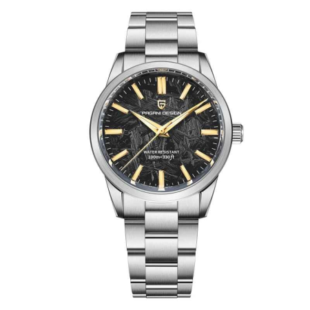 Ceasuri barbatesti - Ceas Bărbătesc Pagani Design PD-1734 Negru-Auriu, VH31, Safir, 100M, 40 mm
