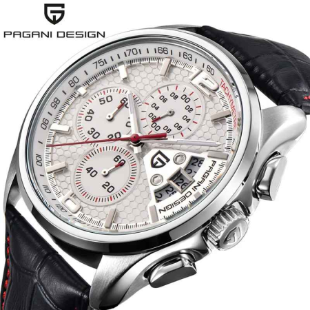 Ceas Bărbătesc PAGANI DESIGN PD-3306 Alb, Quartz Cronograf, Oțel 316L, 44mm [1]