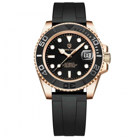 Ceas bărbătesc PD-1651, automat Japan Seiko NH35, bezel ceramic, rezistent la apă 10Bar, sticlă safir, curea cauciuc [0]