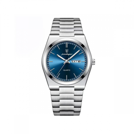 Ceasuri barbatesti - Ceas barbatesc de mana Poedagar Elegant Analog Quartz Data Ziua saptamanii Otel