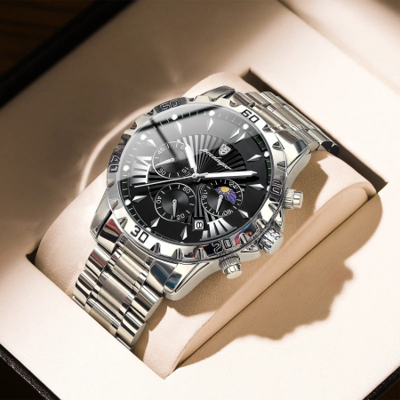 Ceas barbatesc Poedagar Cronograf Elegant Casual Calendar Indici Luminosi Otel [1]