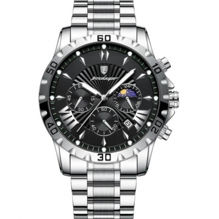 Ceas barbatesc Poedagar Cronograf Elegant Casual Calendar Indici Luminosi Otel [0]