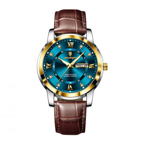 Ceasuri barbatesti - Ceas barbatesc Poedagar Cronograf Elegant Casual Data Calendar Piele
