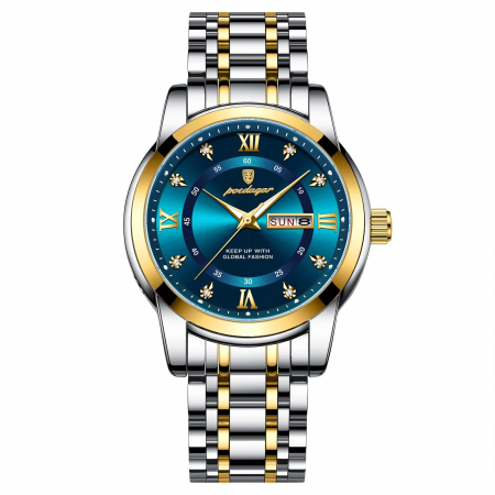 Modele noi - Ceas barbatesc Poedagar Cronograf Elegant Luxury Data Calendar Otel Argintiu