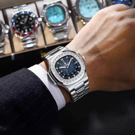 Ceas Barbatesc Poedagar Quartz Elegant Casual – Brățară și Carcasă din Oțel Inoxidabil, Cadran Albastru, Indici Luminoși [1]