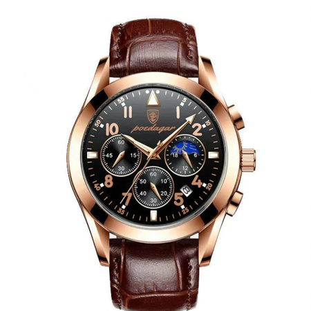 Ceasuri barbatesti - Ceas barbatesc Poedagar Quartz Indici luminosi Analog Piele Maro