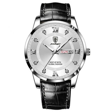 Ceasuri barbatesti - Ceas barbatesc Poedagar Quartz Indici luminosi Piele Analog Negru