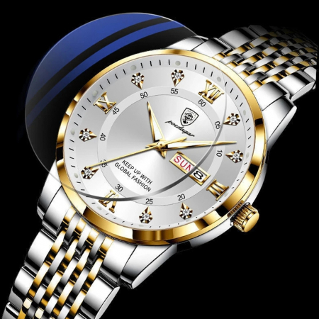 Ceas barbatesc Poedagar Quartz Indici luminosi Otel Analog Argintiu [1]