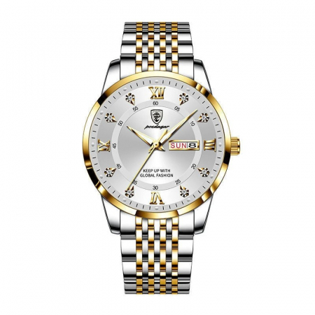 Ceasuri barbatesti - Ceas barbatesc Poedagar Quartz Indici luminosi Otel Analog Argintiu
