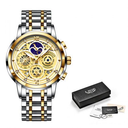 Ceas barbatesc Quartz Lige Otel Analog Data [1]