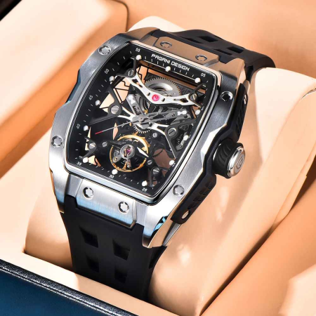 Ceas bărbătesc skeleton PAGANI DESIGN PD-YS018 – 42mm, mecanism S X5021, safir, curea fluororubber, design luxury sport [1]