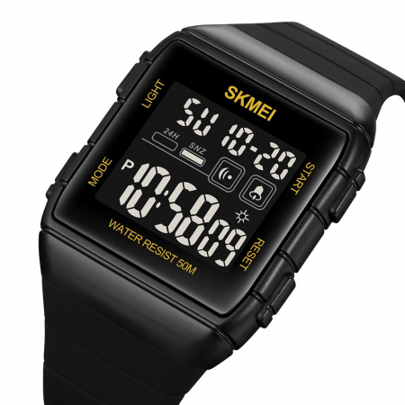 Ceas barbatesc Skmei Digital Alarma Negru Auriu Sport [1]
