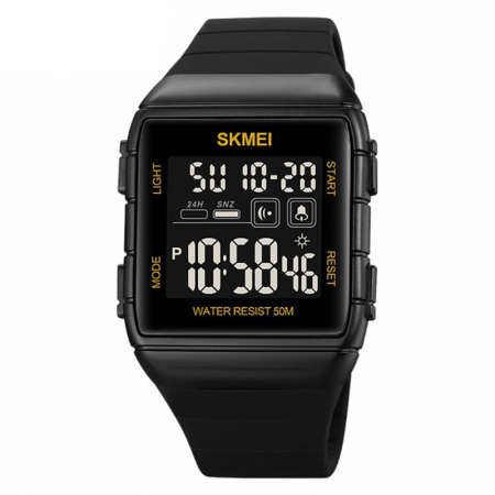Ceasuri barbatesti - Ceas barbatesc Skmei Digital Alarma Negru Auriu Sport