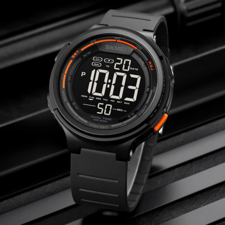 Ceas barbatesc Skmei Digital Alarma Sport Fashion Cronometru Lumina fundal Negru [13]