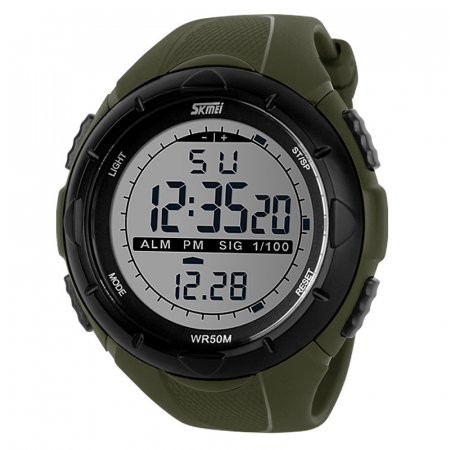 Ceasuri barbatesti - Ceas barbatesc Skmei Digital Casual Alarma Cronometru Stil Army Verde