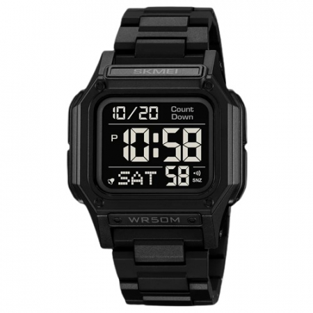 Ceas barbatesc Skmei Digital Sport Casual Cronometru Alarma Negru [0]