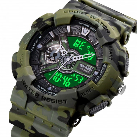 Ceas barbatesc Skmei Spor Camuflaj Digital Analog Quartz [1]