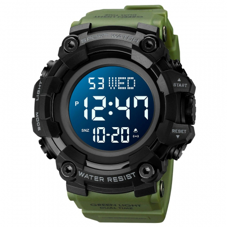 Ceasuri barbatesti - Ceas barbatesc Skmei Sport Cronometru Digital Alarma Lumina Militar