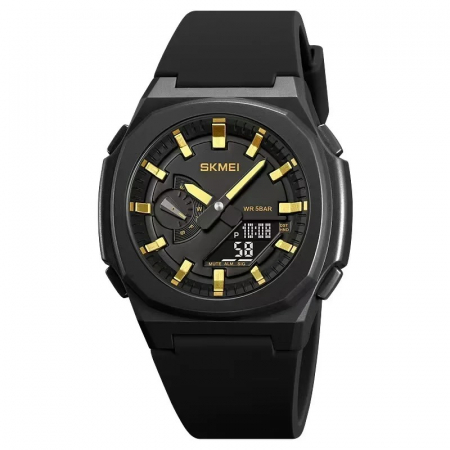 Ceasuri barbatesti - Ceas barbatesc Skmei Sport Fashion Digital Cronograf Negru Auriu
