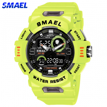 Ceas de mana barbatesc Smael Army Militar Sport Analog Quartz Digital Cronometru Verde [1]